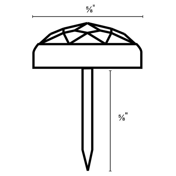 Diagram of a nail with dome head.