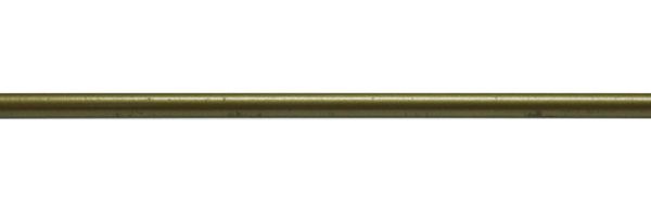 Long, thin, metallic rod on white background.