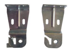Two metal wall mount brackets side by side.