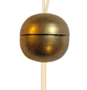 Brass jingle bell on a string.